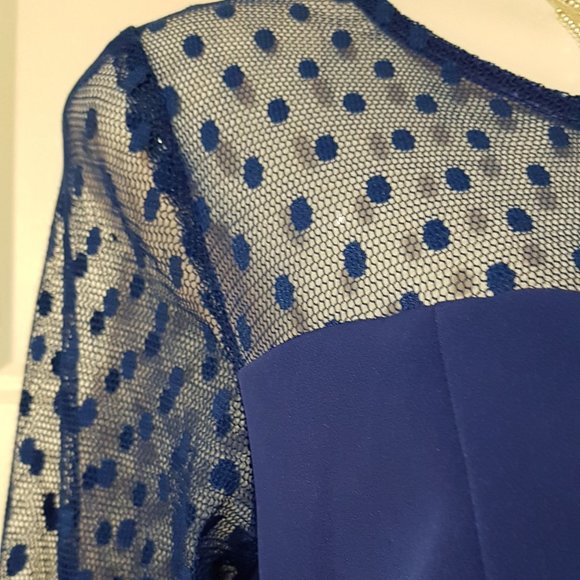 OLIMARA Blue Cocktail Dress, Made in Spain, sz. 8 - Picture 7 of 14